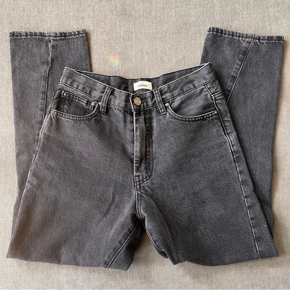 Toteme Twisted Seam Denim Straight Leg Jeans Grey 26 - Picture 6 of 8